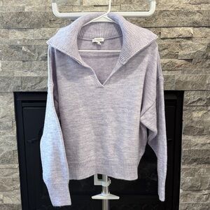Topshop Lilac V-Neck Polo Sweater